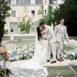 Mariage au château de la Couronne, bleu et blanc